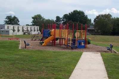 Empty school playground